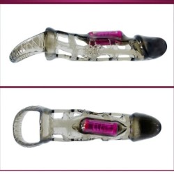 Capa Extensora Peniana Com Vibração e Strap 13.5 Cm