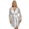 954376 Camicia da Notte a Maniche Lunghe con Design Floreale Bianco L/Xl