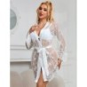 954376 Camicia da Notte a Maniche Lunghe con Design Floreale Bianco L/Xl