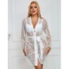 954376 Camicia da Notte a Maniche Lunghe con Design Floreale Bianco L/Xl