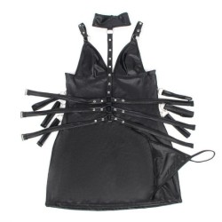 954406 Robe Bondage En Cuir Noir S/M