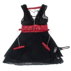 954437 Bondage šaty z čipky, čierne L/Xl
