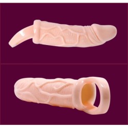 Gaine Pénienne Extensible Avec Vibration Et Sangle Pour Testicules 13.5 Cm