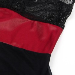 954437 Vestido Bondage De Encaje Negro L/Xl