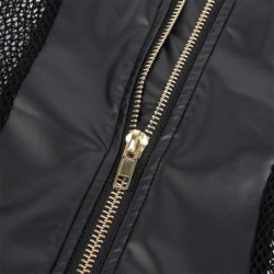 954451 Reizvolles Netz-Kleid aus schwarzem Leder L/Xl