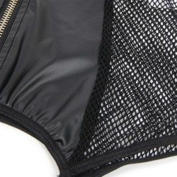954451 Reizvolles Netz-Kleid aus schwarzem Leder L/Xl