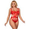 954475 Testhezálló, szexi, kivágott, piros masnis ruha L/Xl