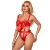 954475 Body Sexy ażurowe z czerwoną kokardą L/Xl