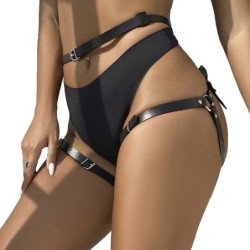 Seleharness Talje Og Ben Læder Sort One Size