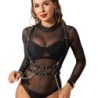 Harnas met Bretels Detail Kettingen One Size