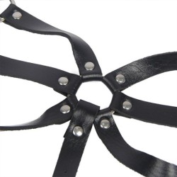 Arnés de cos corretges ajustable cuir negre talla única