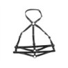 Brystsele med Ringe i Sort Læder One Size