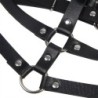 Brystsele med Ringe i Sort Læder One Size