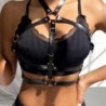 Arnés De Pecho Anillas De Cuero Negro Talla Única