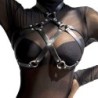 Black Leather Chest Harness - One Size