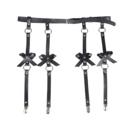 Harnais De Jambe Chaîne Cuir Noir Taille Unique