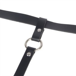 Harnais De Jambe Chaîne Cuir Noir Taille Unique