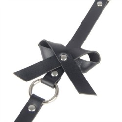 Harnais De Jambe Chaîne Cuir Noir Taille Unique