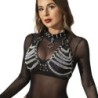 Harnais Soutien-gorge Et Collier Avec Chaînes Taille Unique