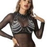 Harnais Soutien-gorge Et Collier Avec Chaînes Taille Unique