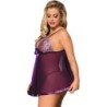 Babydoll Con Fiocco E Dettagli Lucenti Viola S/M