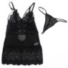 Mustast pitsist reguleeritavate rihmadega Babydoll L/Xl
