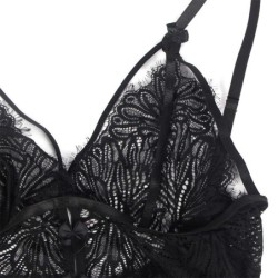 Mustast pitsist reguleeritavate rihmadega Babydoll L/Xl