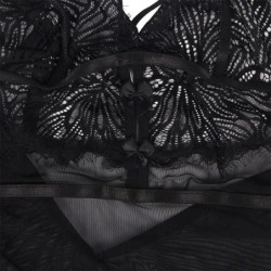 Babydoll Con Tirantes Ajustables De Encaje Negro S/M