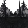 Babydoll Com Alças Ajustáveis E Estampa Floral De Renda Transparente Preto L/Xl