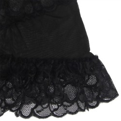 Reguleeritavate Rihmadega Ja Õie Mustriga Läbipaistev Pitsist Must Babydoll S/M
