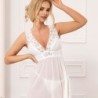 Babydoll Escote En V De Encaje Blanco L/Xl
