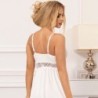 Babydoll V-kaelusega, pitsidetailidega, valge, L/Xl