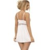 Babydoll Деколте V Детайл Панделки Бял S/M