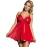 Babydoll Vermelho Com Laço E Detalhes Brilhantes L/Xl