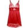 Babydoll Acetinado Com Renda Vermelha L/Xl
