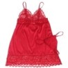 Babydoll Satiné Avec Dentelle Rouge L/Xl
