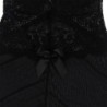 Babydoll Tyl Látka Krajkový Detail a Květina Černá L/Xl