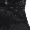 Babydoll tiulio audinys su nėrinių ir gėlių detalėmis, juodas, L/Xl