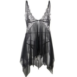 Babydoll Tyl Látka Čipka na Prsiach L/Xl