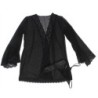 Vestaglia in Tessuto Trasparente Dettaglio Pizzo Nero L/Xl