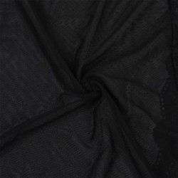 Bata Tela Transparente Detalle Encaje Negro L/Xl