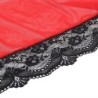 Transparenter Stoffmantel mit rotem Spitzendetail L/Xl