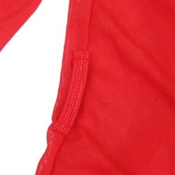 Punane pitsdetailiga läbipaistev hommikumantel, suurus L/XL