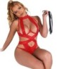Body Halter Sexy Com Arnês Vermelho L/Xl