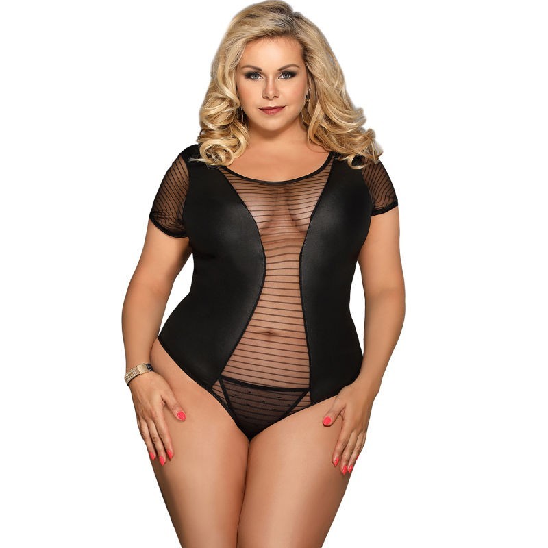 Fetish Teddy Manga Corta Talla Grande Fetish Teddy Manga Corta Talla Grande