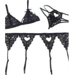 3-osainen setti Rintaliivit + Sukkanauhaliivi + Stringit L/Xl