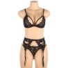 Set 3-delige BH + Jarretelgordel + String L/XL