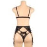 Set 3-delige BH + Jarretelgordel + String L/XL