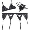 Set 3 osaa Rintaliivit + Sukkanauhaliivi + Stringit S/M
