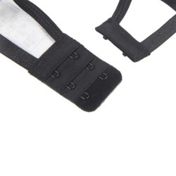 3-osainen setti Rintaliivit + Stringit + Sukkanauhaliivi Musta pitsi L/Xl